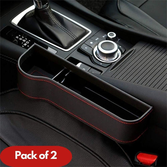 Seat Pockets PU Leather Car Console Side Organizer Pack of 2 cs2856-ri