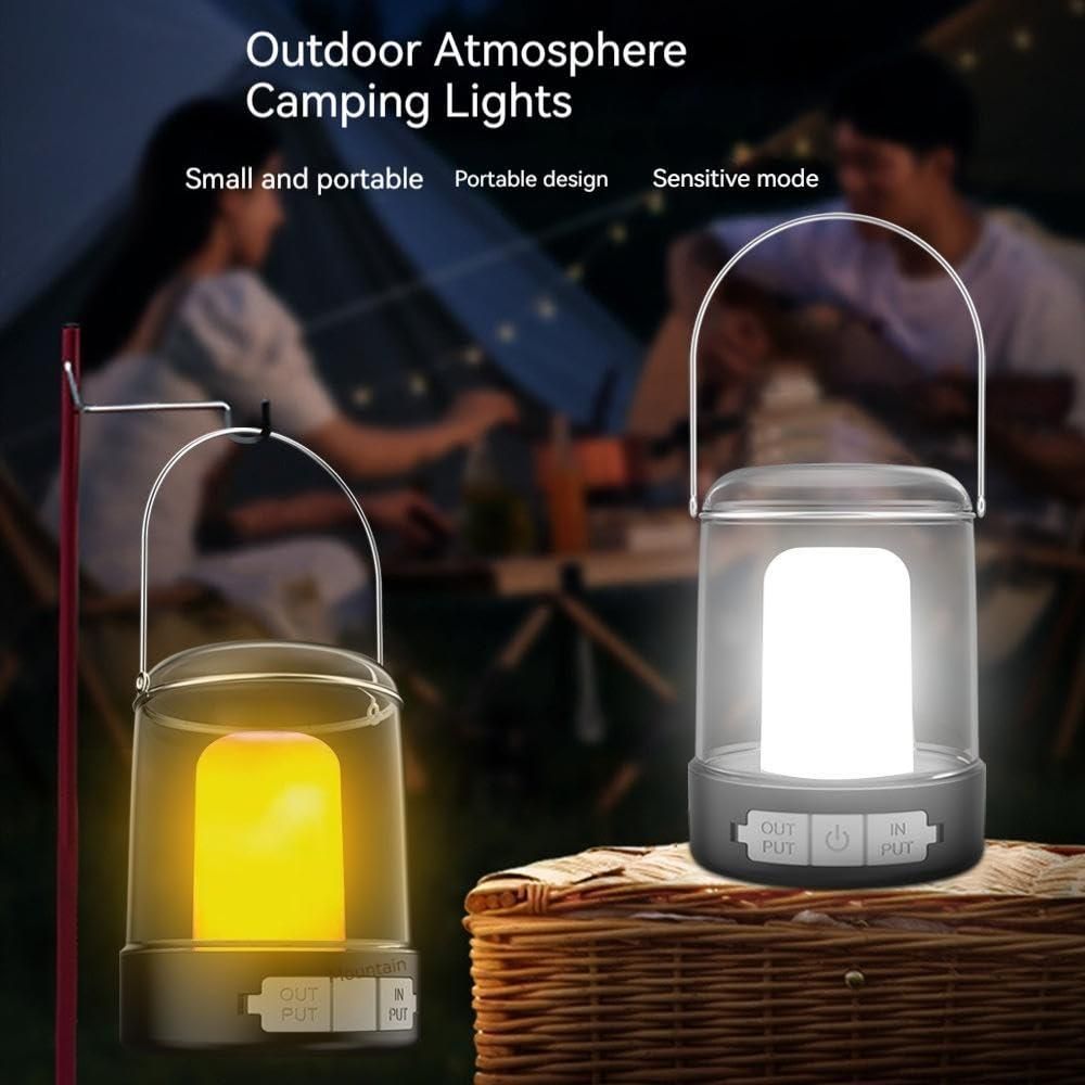 LED Rechargeable Camping Lanterns - Vintage Style, Stepless Dimming, Hanging Tent, and Power Outages- 1 Piece cs2856-ri
