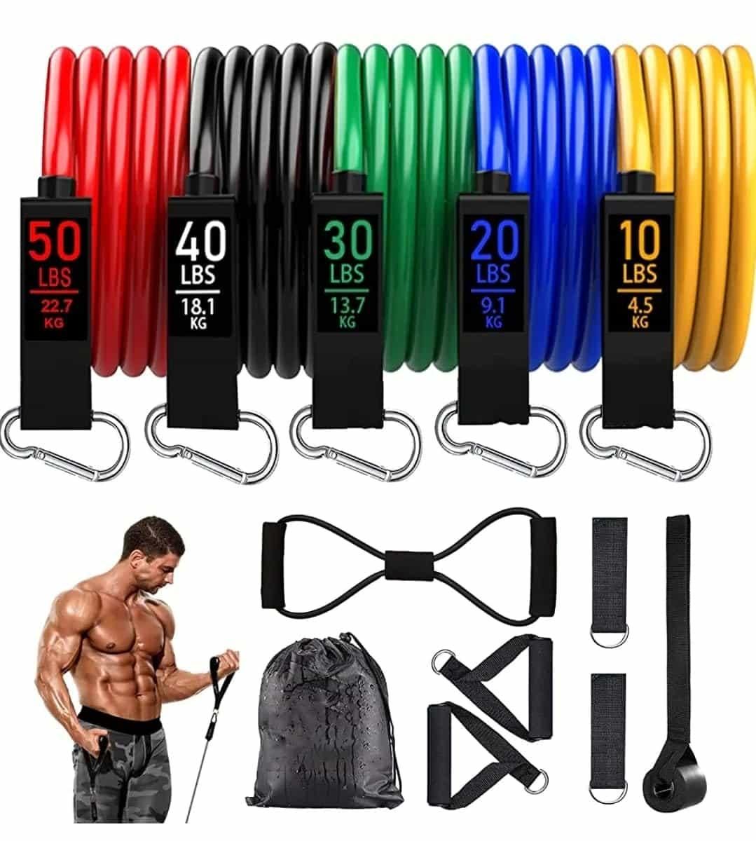 Resistance Band Set for Heavy Workout cs2856-ri