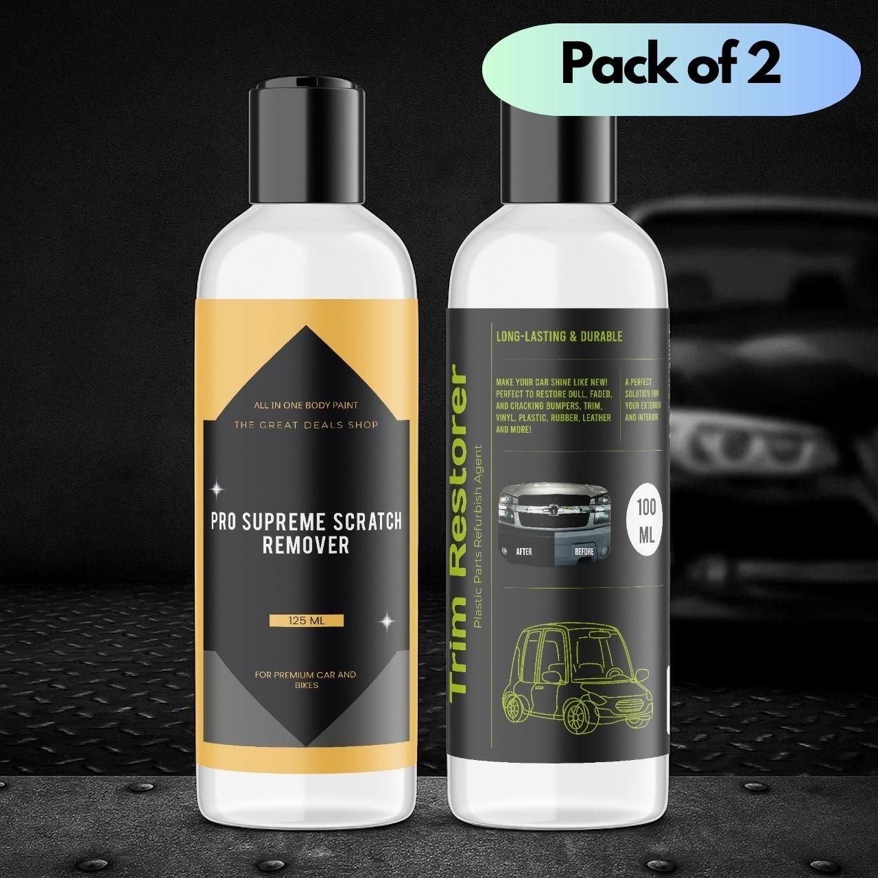 Pro Supreme Scratch Remover 125 ml and Trim Restorer 100 ml each Pack of 2 cs2856-ri