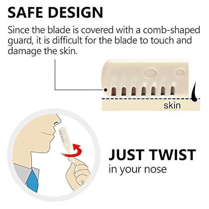 Nose Hair Cutter 360 Degree Rotating Manual Nose Hair Removal Tool Pack of 2 cs2856-ri