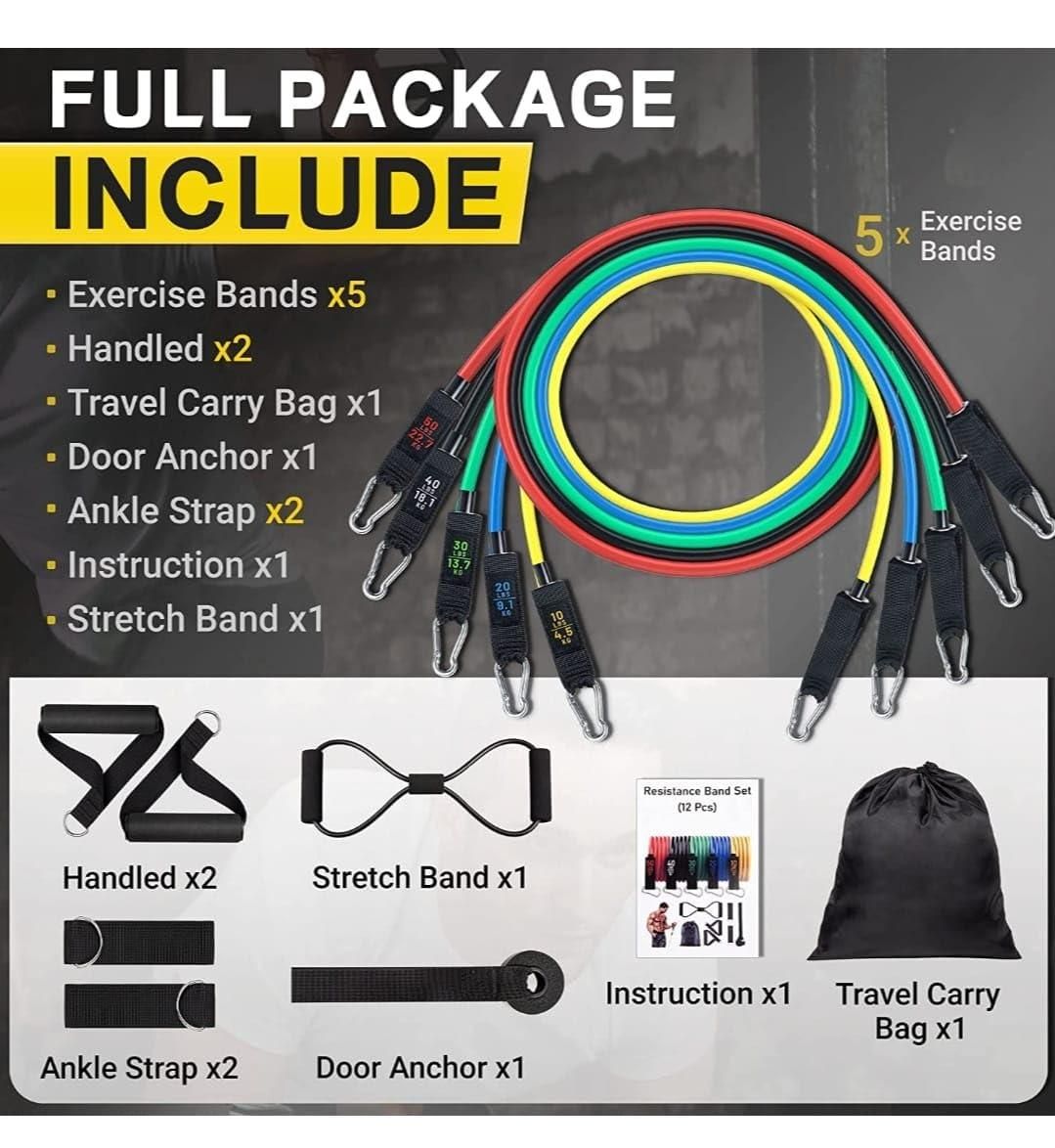 Resistance Band Set for Heavy Workout cs2856-ri