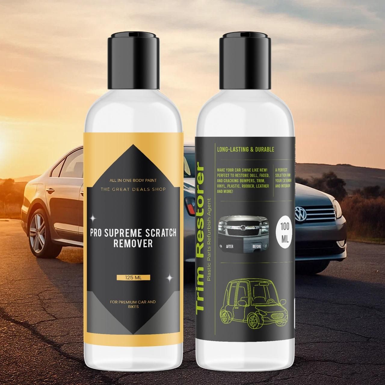 Pro Supreme Scratch Remover 125 ml and Trim Restorer 100 ml each Pack of 2 cs2856-ri