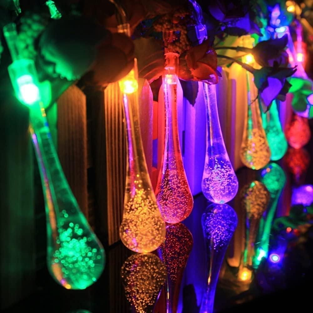 String Lights for Decoration - 14 LED Rain Drop Fairy Lights Waterproof Indoor Outdoor for Home Decoration cs2856-ri