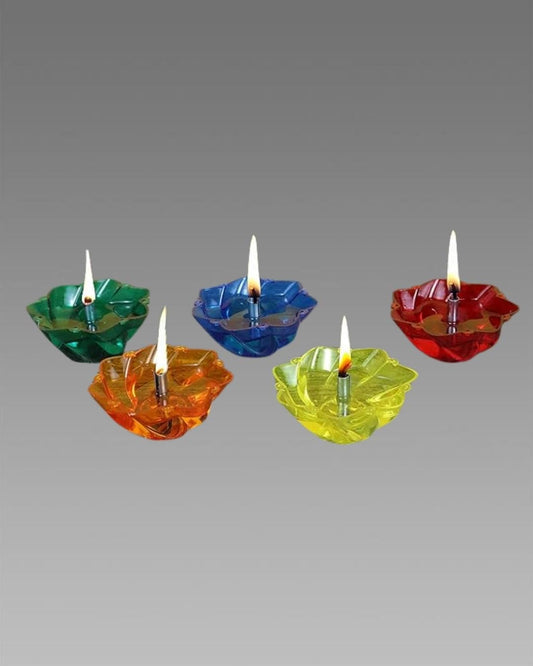 3D Reusable Reflective Shadow Colourful Diya (Pack of 4/12/24) cs2856-ri