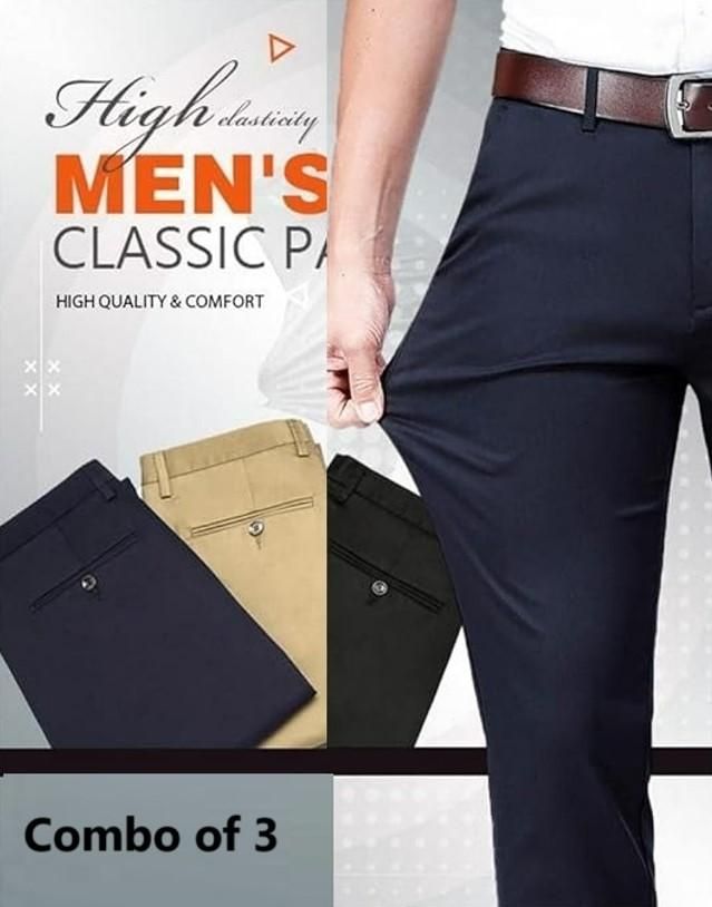High Elasticity Men's Classic Pants (Pack of 3) cs2856-ri