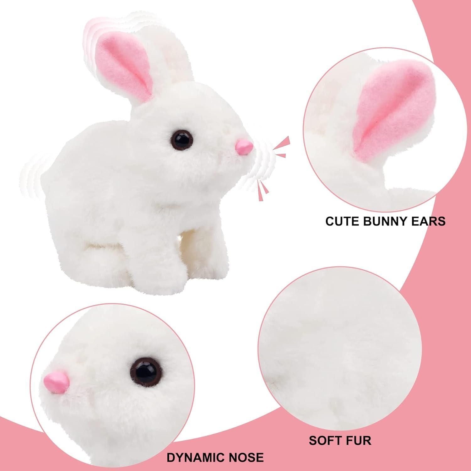 Bunny Toy, Hopping Bunny Toy Interactive Electronic Pet with Sounds and Movement cs2856-ri