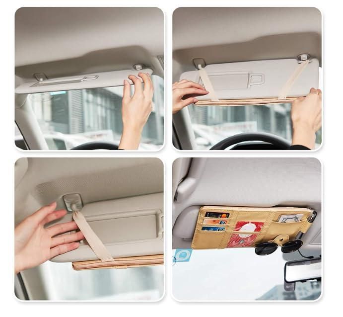 Car Styling Visor Organizer Auto Sun Visor Storage Pouch Car Organizer cs2856-ri