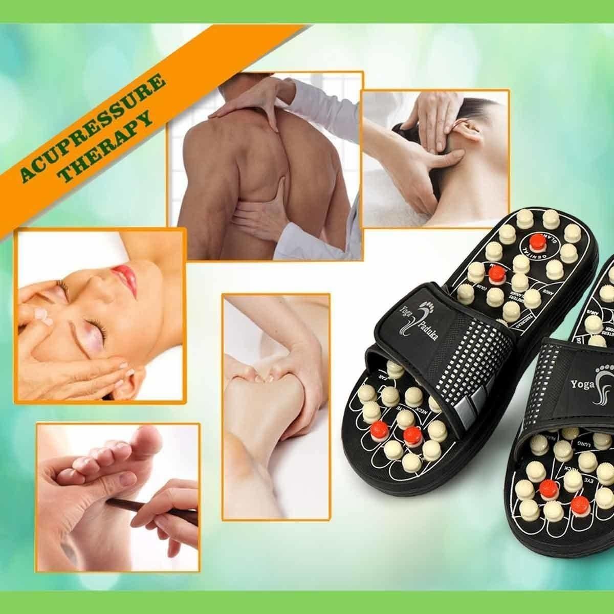 Acupressure and Magnetic Therapy Paduka Slippers for Full Body Blood Circulation For Men and Women cs2856-ri