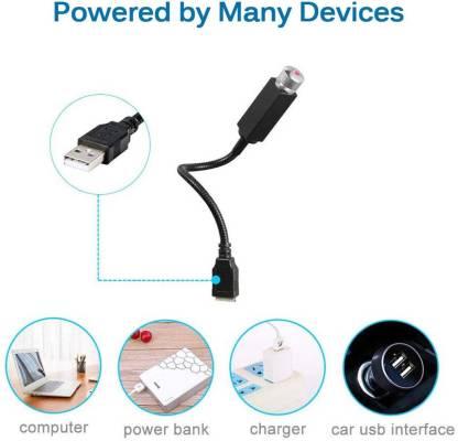 Star Decoration Light, 12V LED Car Atmosphere Lamp, 360 degree Rotation Use for USB Disco Light/Night Light/Room/Car/Party Decoration Disco Laser light Car Fancy Lights Car Fancy Lights (Black) cs2856-ri