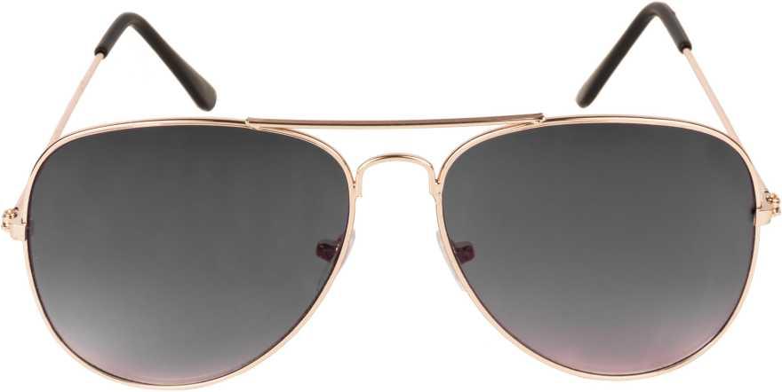Unisex Black Golden Aviator Sunglass cs2856-ri