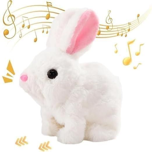 Bunny Toy, Hopping Bunny Toy Interactive Electronic Pet with Sounds and Movement cs2856-ri