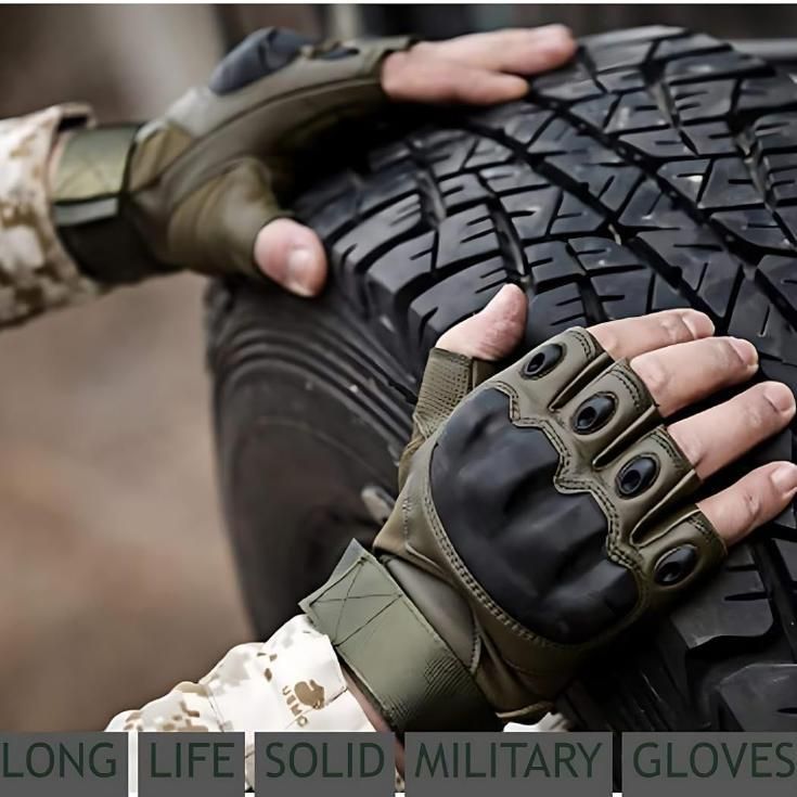 Non-Slip Half Finger Rubber Knuckle Motorcycle Gloves cs2856-ri