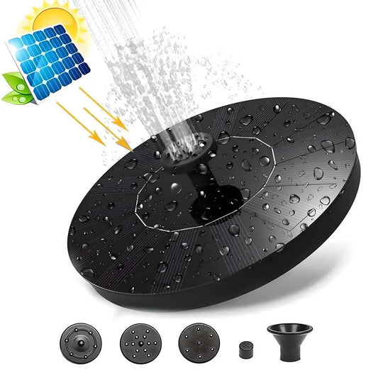 Fountain Solar Power Floating Water Pump for Pool Pond Garden and Patio Plants Round 7V 1.4W (Black) cs2856-ri