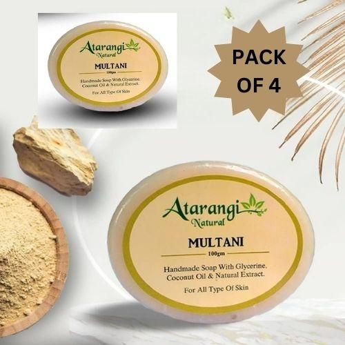 Multani Mitti Handmade Soap With Multani Mitti For Remove Pimple Marks (Pack Of 4) cs2856-ri