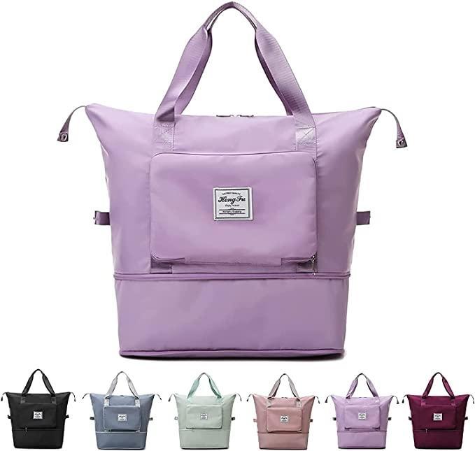 Nylon 22 Cms Travel Duffle(Foldable Travel Duffle_lavender) cs2856-ri