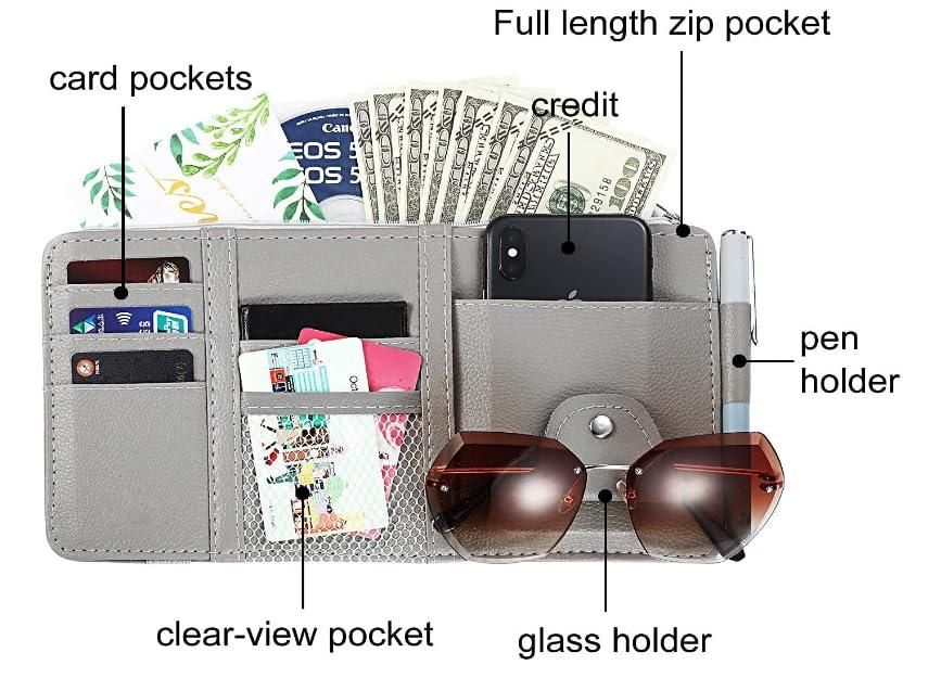Car Styling Visor Organizer Auto Sun Visor Storage Pouch Car Organizer cs2856-ri