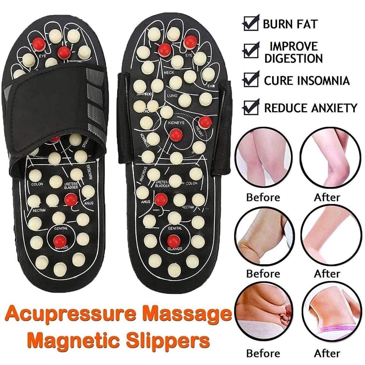 Acupressure and Magnetic Therapy Paduka Slippers for Full Body Blood Circulation For Men and Women cs2856-ri