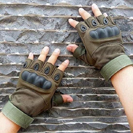 Non-Slip Half Finger Rubber Knuckle Motorcycle Gloves cs2856-ri